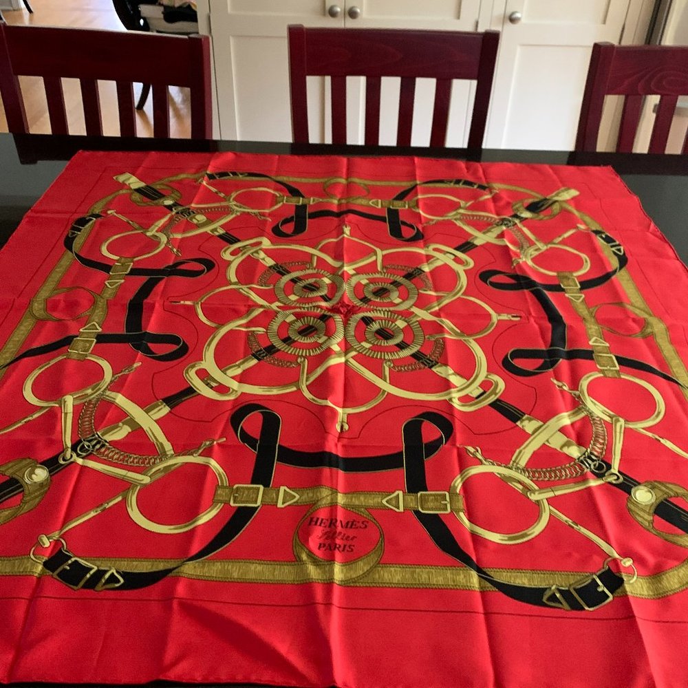 Hermes 100% Silk Scarf